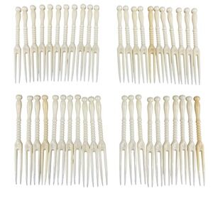 Vintage plastic ivory cocktail forks set of 43 Nostalgia charcuterie appetizers